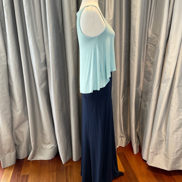 Michael Stars Maxi tiered dress navy/aqua Small - Picture 6 of 11